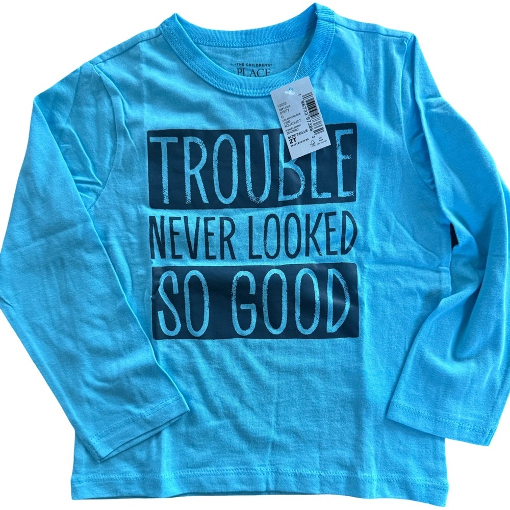 The Children's Place Toddler Blue Graphic Long Sleeve T-Shirt NWT Size 2T
